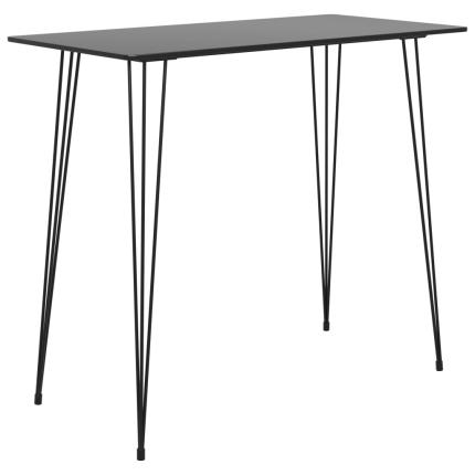 Ensemble Table mange debout Scandinave avec 4 tabourets - Noir - Métal et Bois 