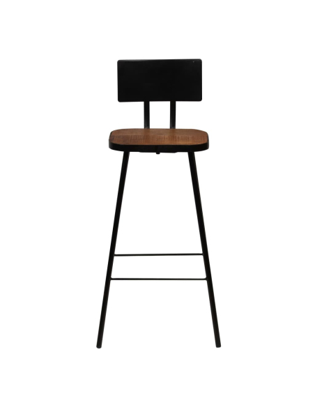 Ensemble Table mange debout Scandinave avec 4 tabourets - Noir - Métal et Bois 