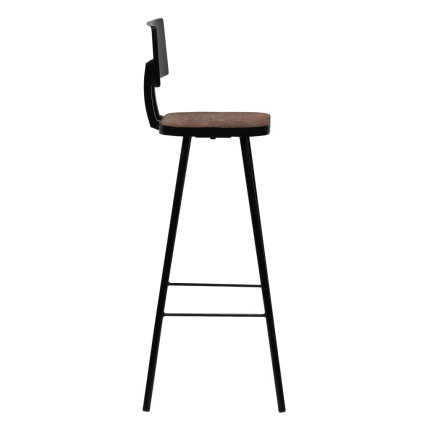Ensemble Table mange debout Scandinave avec 4 tabourets - Noir - Métal et Bois 