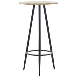Ensemble Table mange debout Industriel avec 4 tabourets - Chêne - Bois et pied en métal  2