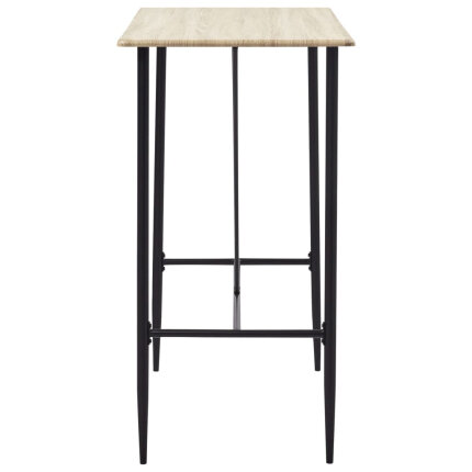 Ensemble Table mange debout Industriel avec 4 tabourets - Chêne - Bois et pied en métal 