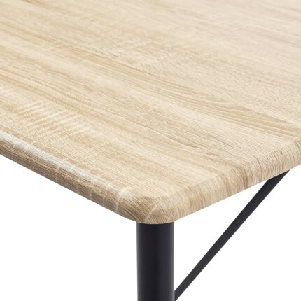 Ensemble Table mange debout Industriel avec 4 tabourets - Chêne - Bois et pied en métal 