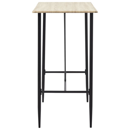 Ensemble Table mange debout Industriel avec 4 tabourets - Chêne - Bois et pied en métal 