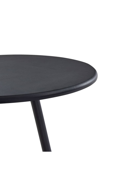 Ensemble Table mange debout Industriel avec 2 tabourets - Noir - Bois et pied en métal 