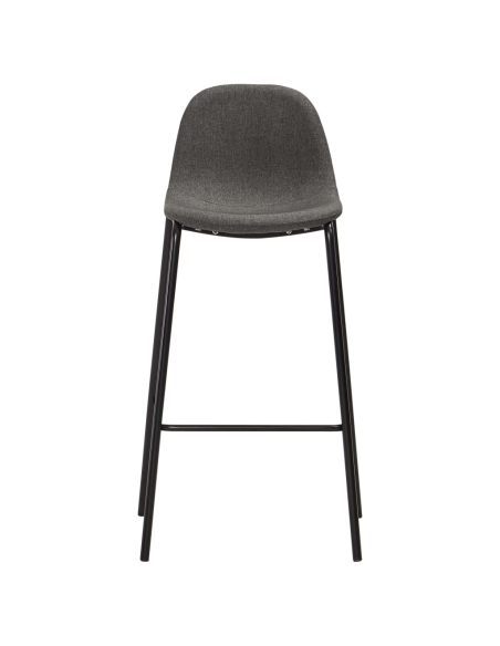 Ensemble Table mange debout Industriel avec 2 tabourets - Noir - Bois et pied en métal 
