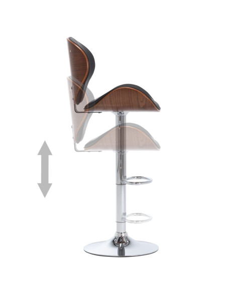 Tabouret de bar Rétro / Vintage en similicuir Noir  {attributes}