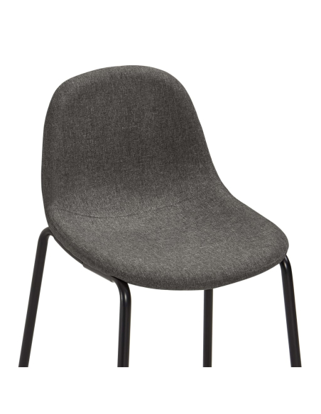 Ensemble Table mange debout Industriel avec 2 tabourets - Noir - Bois et pied en métal 