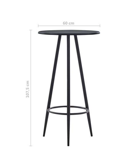 Ensemble Table mange debout Industriel avec 2 tabourets - Noir - Bois et pied en métal 