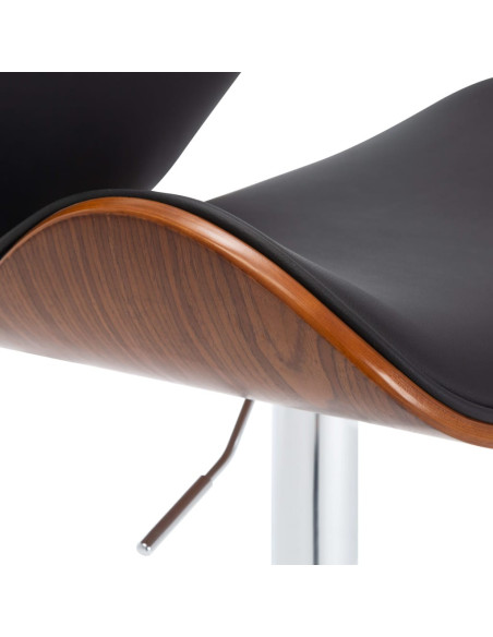 Tabouret de bar Rétro / Vintage en similicuir Noir  {attributes}