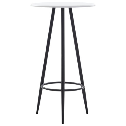 Ensemble Table mange debout Industriel avec 2 tabourets - Blanc - Bois et pied en métal