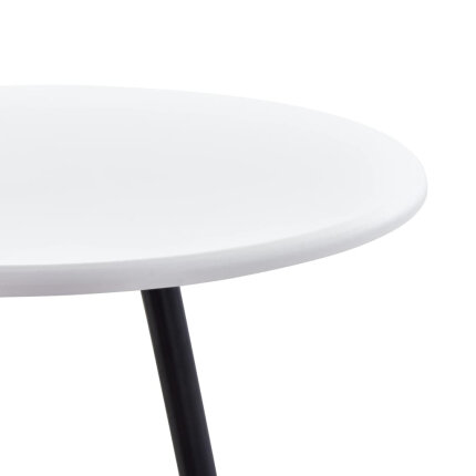 Ensemble Table mange debout Industriel avec 2 tabourets - Blanc - Bois et pied en métal