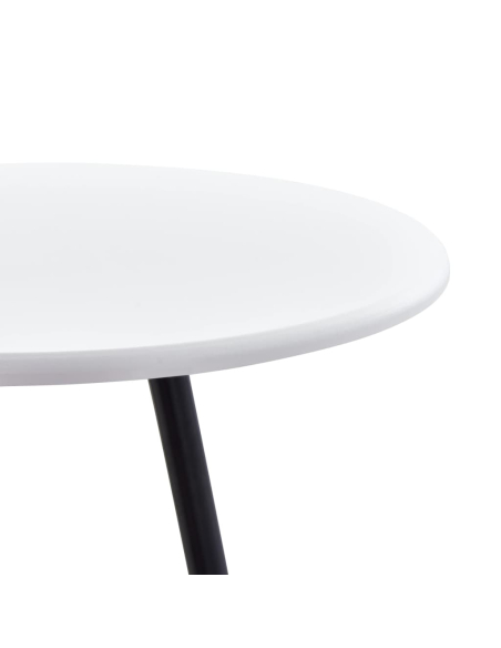 Ensemble Table mange debout Industriel avec 2 tabourets - Blanc - Bois et pied en métal 