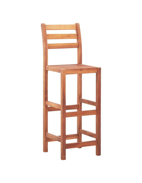 Chaise de bar campagne / chic en lot de 2 en bois d'acacia Brun  {attributes}