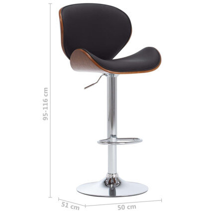 Tabouret de bar Rétro / Vintage en similicuir Noir  {attributes}
