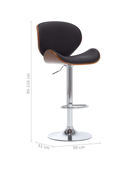 Tabouret de bar Rétro / Vintage en similicuir Noir  {attributes}