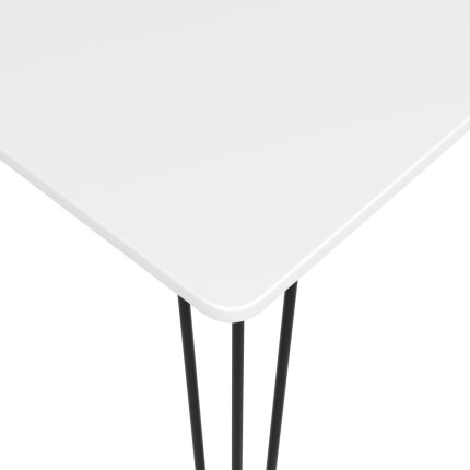 Ensemble Table mange debout Scandinave avec 4 tabourets - Blanc et gris - Bois et métal