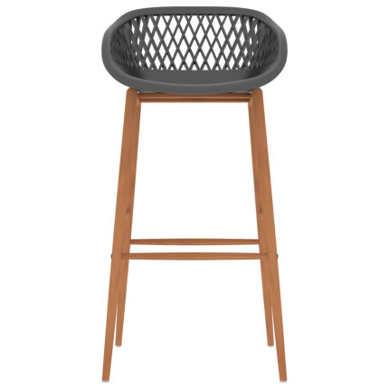 Ensemble Table mange debout Scandinave avec 4 tabourets - Blanc et gris - Bois et métal
