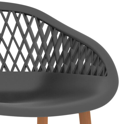 Ensemble Table mange debout Scandinave avec 4 tabourets - Blanc et gris - Bois et métal