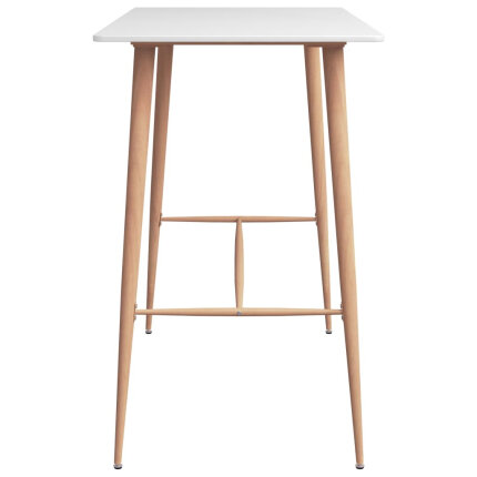 Ensemble Table mange debout Scandinave avec 4 tabourets - Blanc et gris  - Bois et métal 
