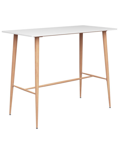 Ensemble Table mange debout Scandinave avec 2 tabourets - Blanc - Métal et Bois 