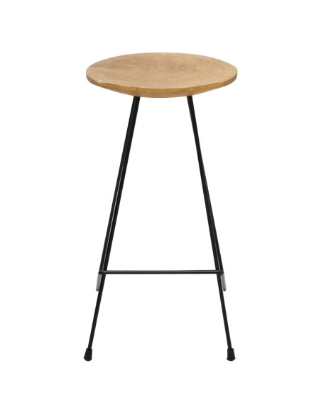 Ensemble Table mange debout Scandinave avec 2 tabourets - Blanc - Métal et Bois 