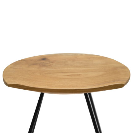 Ensemble Table mange debout Scandinave avec 2 tabourets - Blanc - Métal et Bois 