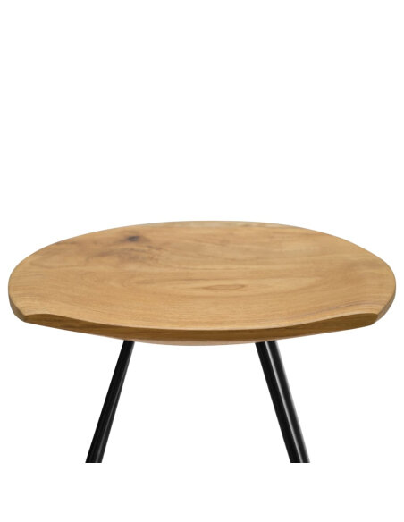Ensemble Table mange debout Scandinave avec 2 tabourets - Blanc - Métal et Bois 