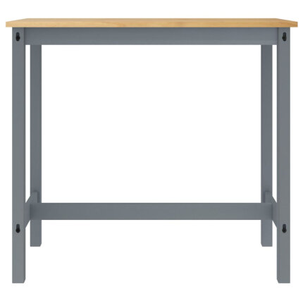 Ensemble Table mange debout Campagne avec 4 tabourets - Gris - Bois massif de pin 