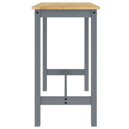 Ensemble Table mange debout Campagne avec 4 tabourets - Gris - Bois massif de pin 