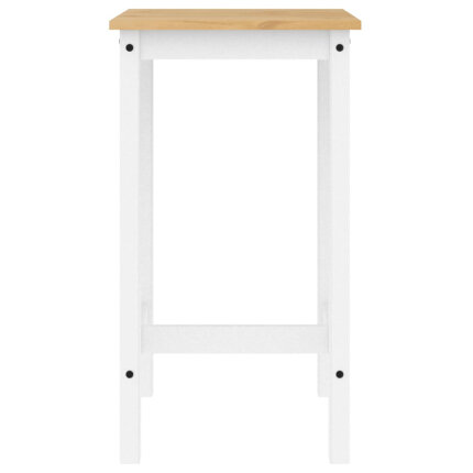 Ensemble Table mange debout Campagne avec 4 tabourets - Blanc - Bois massif de pin 