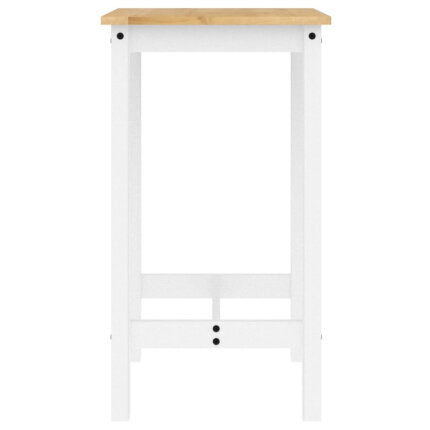 Ensemble Table mange debout Campagne avec 4 tabourets - Blanc - Bois massif de pin 