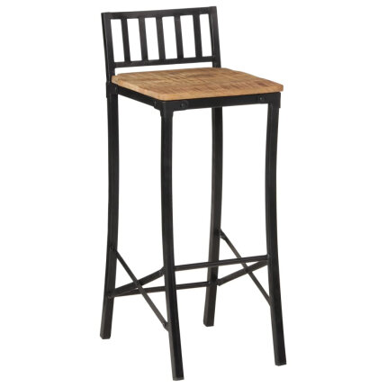 Ensemble Table mange debout Industriel avec 4 tabourets Bois massif de manguier et fer 