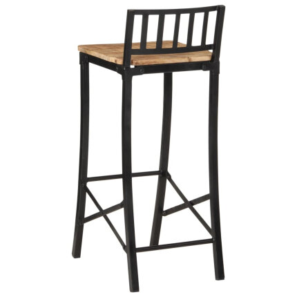 Ensemble Table mange debout Industriel avec 4 tabourets Bois massif de manguier et fer 