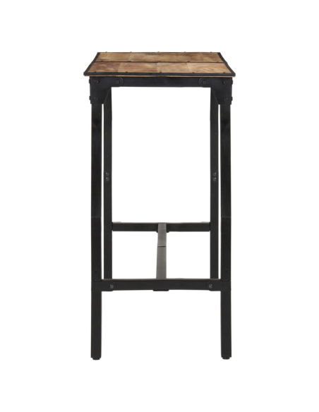 Ensemble Table mange debout Industriel avec 4 tabourets Bois massif de manguier et fer 