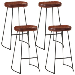 Ensemble Table mange debout Industriel avec 4 tabourets - Marron foncé - Bois massif de manguier et fer  2