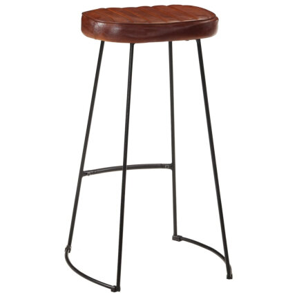 Ensemble Table mange debout Industriel avec 4 tabourets - Marron foncé - Bois massif de manguier et fer 