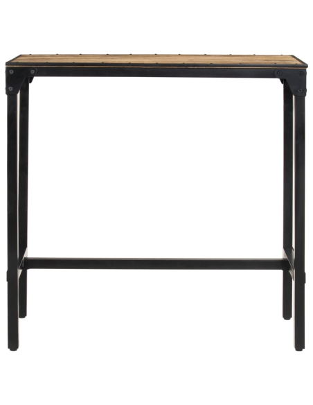 Ensemble Table mange debout Industriel avec 4 tabourets - Marron foncé - Bois massif de manguier et fer 