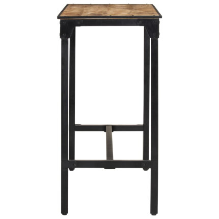 Ensemble Table mange debout Industriel avec 4 tabourets - Marron foncé - Bois massif de manguier et fer 