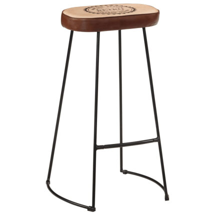 Ensemble Table mange debout Industriel avec 4 tabourets - Marron foncé - Bois massif de manguier et fer 
