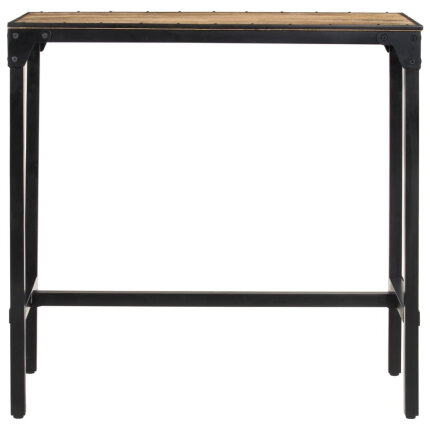 Ensemble Table mange debout Industriel avec 4 tabourets - Marron foncé - Bois massif de manguier et fer 
