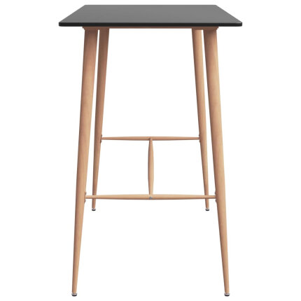 Ensemble Table mange debout Scandinave avec 6 tabourets - Noir - Bois et métal 