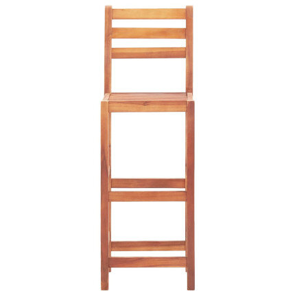 Chaise de bar campagne / chic en lot de 2 en bois d'acacia Brun  {attributes}