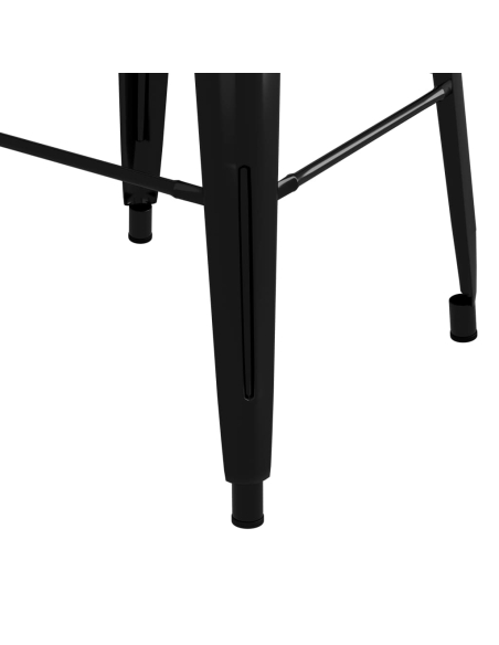 Ensemble Table mange debout Scandinave avec 6 tabourets - Noir - Bois et métal 