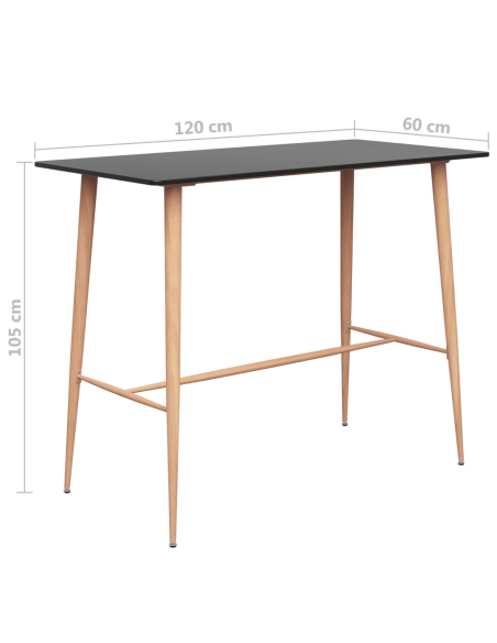 Ensemble Table mange debout Scandinave avec 6 tabourets - Noir - Bois et métal 