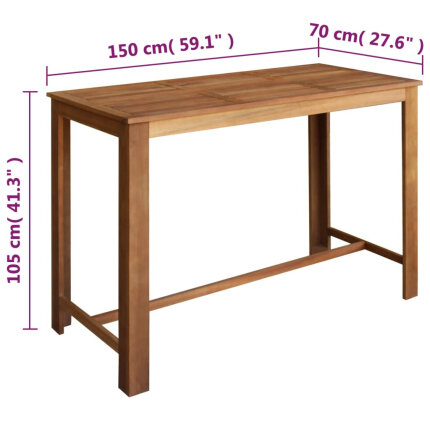 Ensemble Table mange debout Bohème avec 6 tabourets Bois massif d'acacia