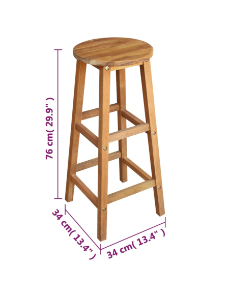 Ensemble Table mange debout Bohème avec 6 tabourets Bois massif d'acacia 