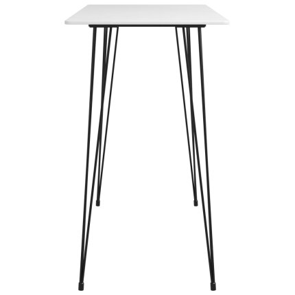 Ensemble Table mange debout Scandinave avec 4 tabourets - Blanc - Métal et Bois