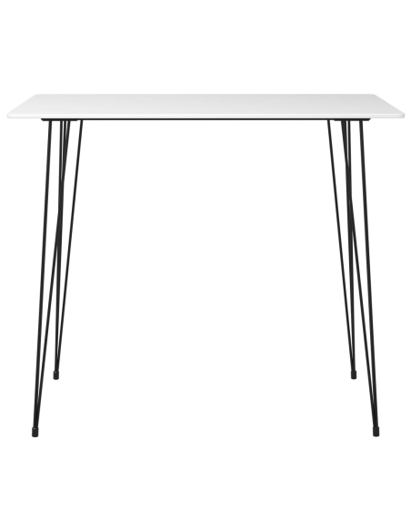 Ensemble Table mange debout Scandinave avec 4 tabourets - Blanc et noir - Bois et métal 