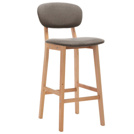 Tabourets de bar en lot de 2 en tissu Taupe  