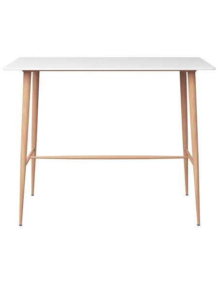 Ensemble Table mange debout Scandinave avec 6 tabourets - Blanc - Bois et métal 